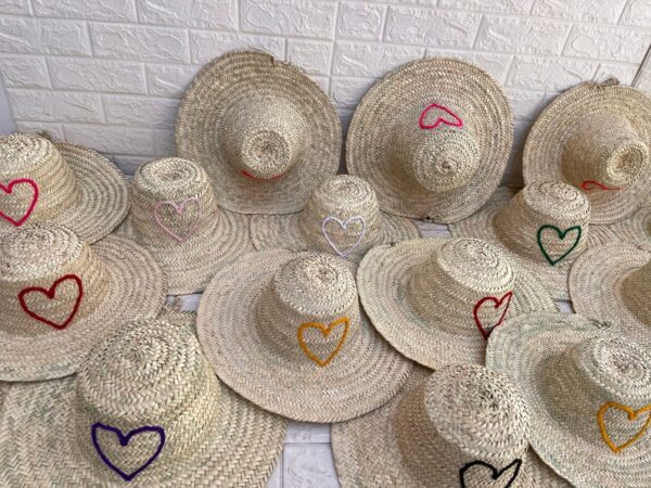 Handwoven Moroccan straw hat made of palm leaves